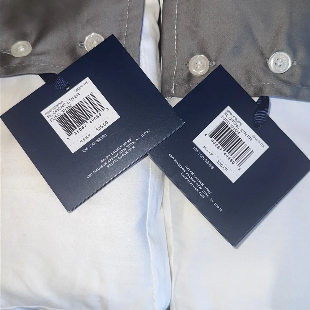 2 Ralph Lauren Home Organic Sateen Border Euro Sham 26